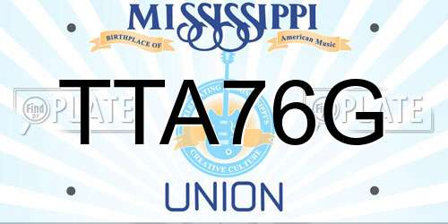 TTA76G Mississippi License Plate