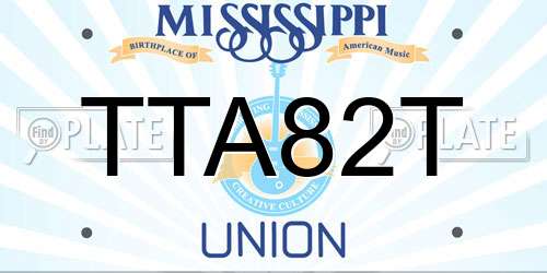 TTA82T Mississippi License Plate