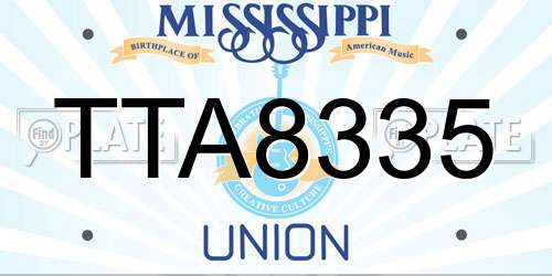 TTA8335 Mississippi License Plate