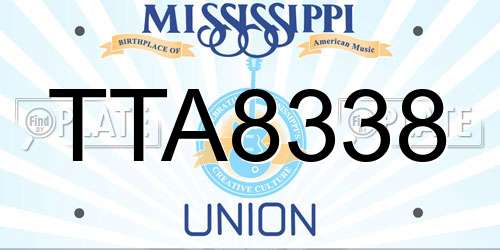 TTA8338 Mississippi License Plate