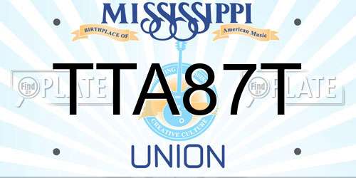 TTA87T Mississippi License Plate