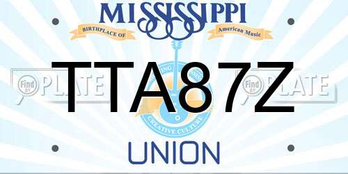 TTA87Z Mississippi License Plate