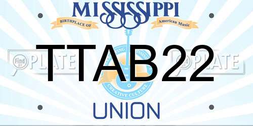TTAB22 Mississippi License Plate