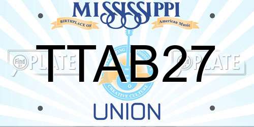 TTAB27 Mississippi License Plate