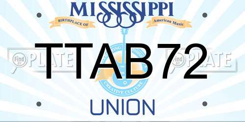 TTAB72 Mississippi License Plate