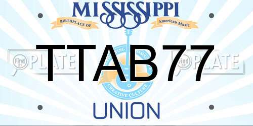 TTAB77 Mississippi License Plate