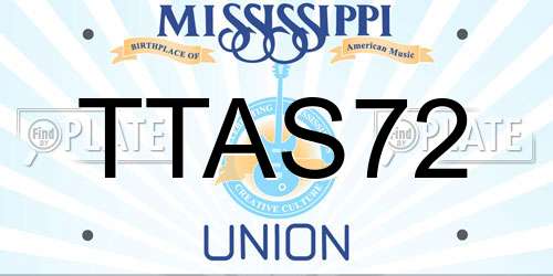 TTAS72 Mississippi License Plate