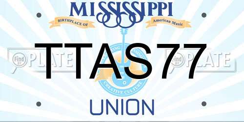 TTAS77 Mississippi License Plate