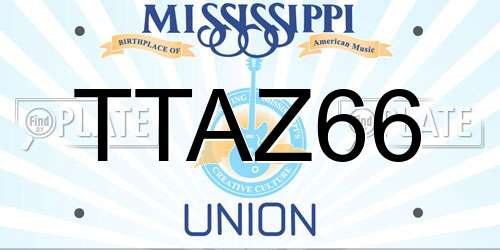 TTAZ66 Mississippi License Plate