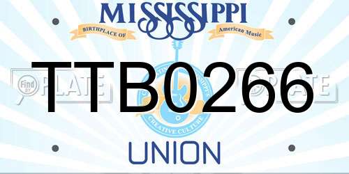 TTB0266 Mississippi License Plate