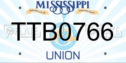 TTB0766 Mississippi License Plate