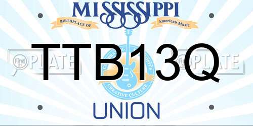 TTB13Q Mississippi License Plate