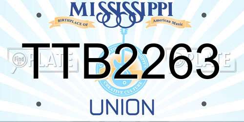 TTB2263 Mississippi License Plate