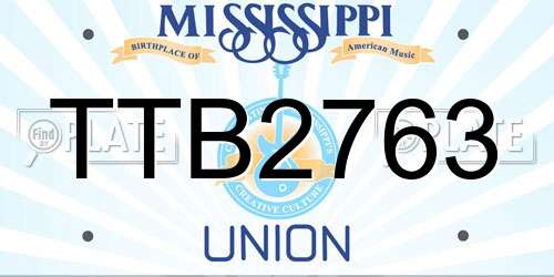 TTB2763 Mississippi License Plate