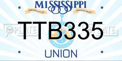 TTB335 Mississippi License Plate