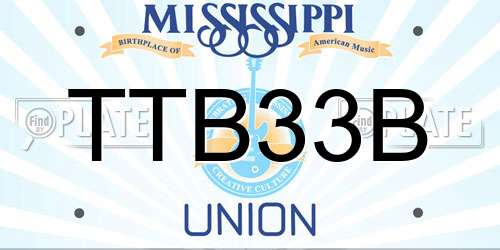 TTB33B Mississippi License Plate