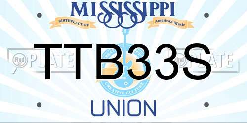 TTB33S Mississippi License Plate