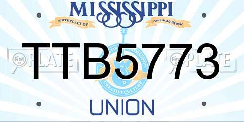 TTB5773 Mississippi License Plate
