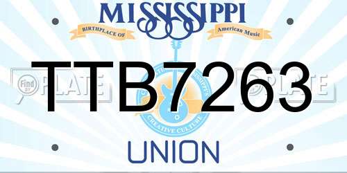 TTB7263 Mississippi License Plate
