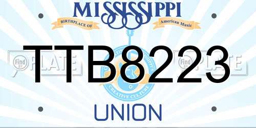 TTB8223 Mississippi License Plate