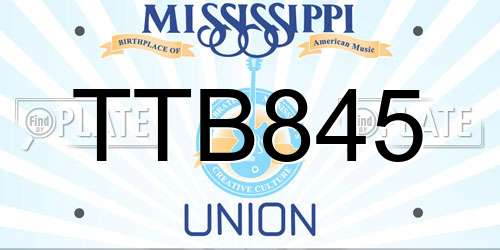 TTB845 Mississippi License Plate