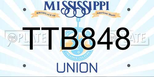 TTB848 Mississippi License Plate