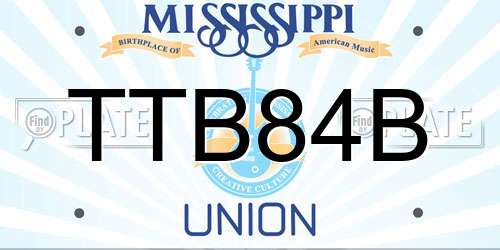 TTB84B Mississippi License Plate