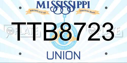 TTB8723 Mississippi License Plate