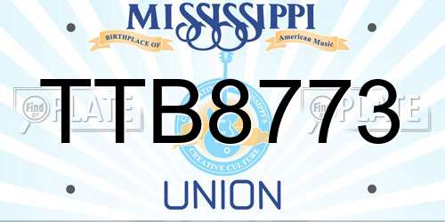 TTB8773 Mississippi License Plate