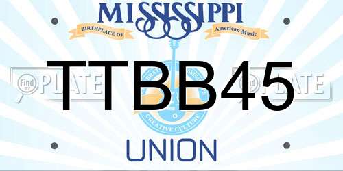 TTBB45 Mississippi License Plate
