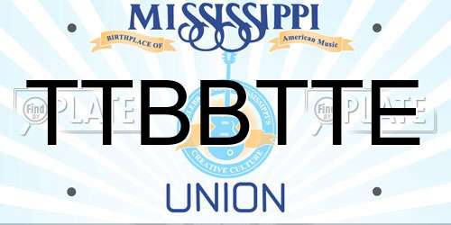 TTBBTTE Mississippi License Plate