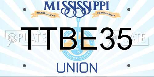 TTBE35 Mississippi License Plate