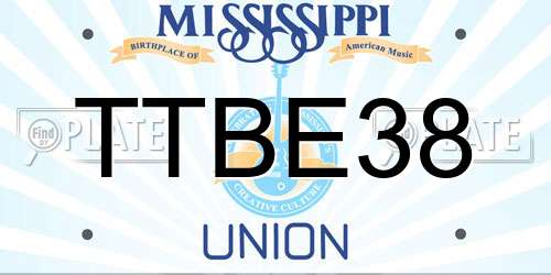 TTBE38 Mississippi License Plate