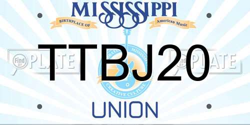 TTBJ20 Mississippi License Plate