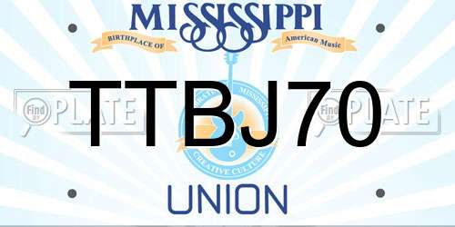 TTBJ70 Mississippi License Plate