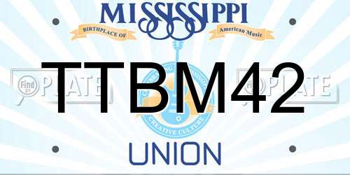 TTBM42 Mississippi License Plate
