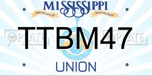 TTBM47 Mississippi License Plate