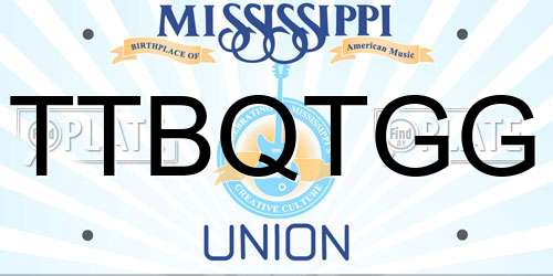 TTBQTGG Mississippi License Plate