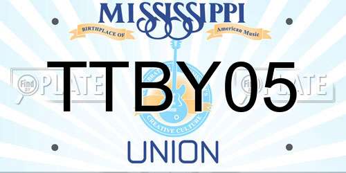 TTBY05 Mississippi License Plate