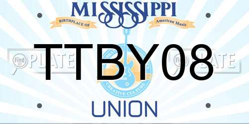TTBY08 Mississippi License Plate