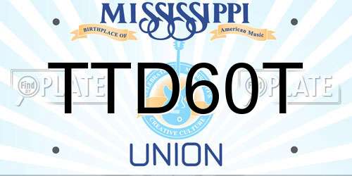 TTD60T Mississippi License Plate