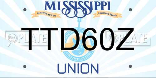 TTD60Z Mississippi License Plate