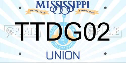 TTDG02 Mississippi License Plate