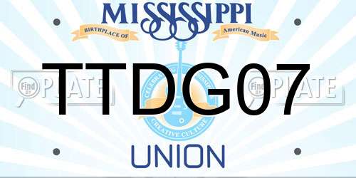 TTDG07 Mississippi License Plate