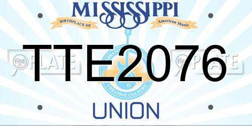 TTE2076 Mississippi License Plate
