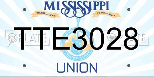 TTE3028 Mississippi License Plate