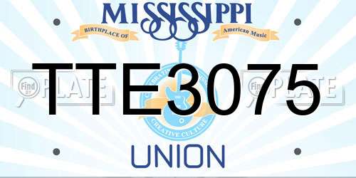 TTE3075 Mississippi License Plate