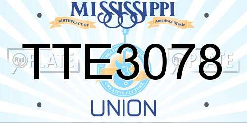 TTE3078 Mississippi License Plate