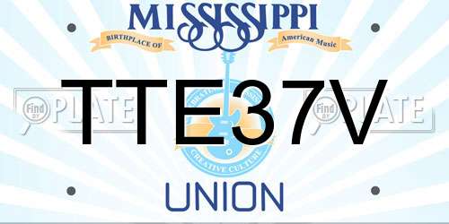 TTE37V Mississippi License Plate