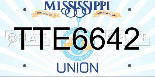 TTE6642 Mississippi License Plate